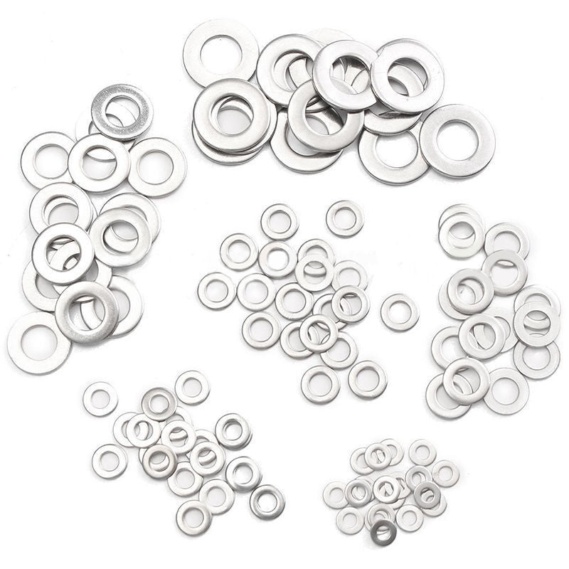 105x M3 M4 M5 M6 M8 M10 Stainles Steel Washer Metric Flat Screw Repair Kit Tool