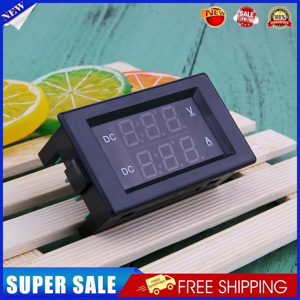 DC 0-100V Voltmeter 20A Ammeter Car LCD Digital Dual Display Monitor(Black)