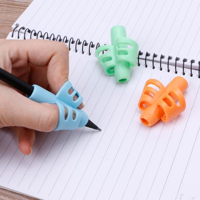 Pack of 3 Silicone Pencil Grips for Kids Handwriting Writing Aid Gripper Finger
