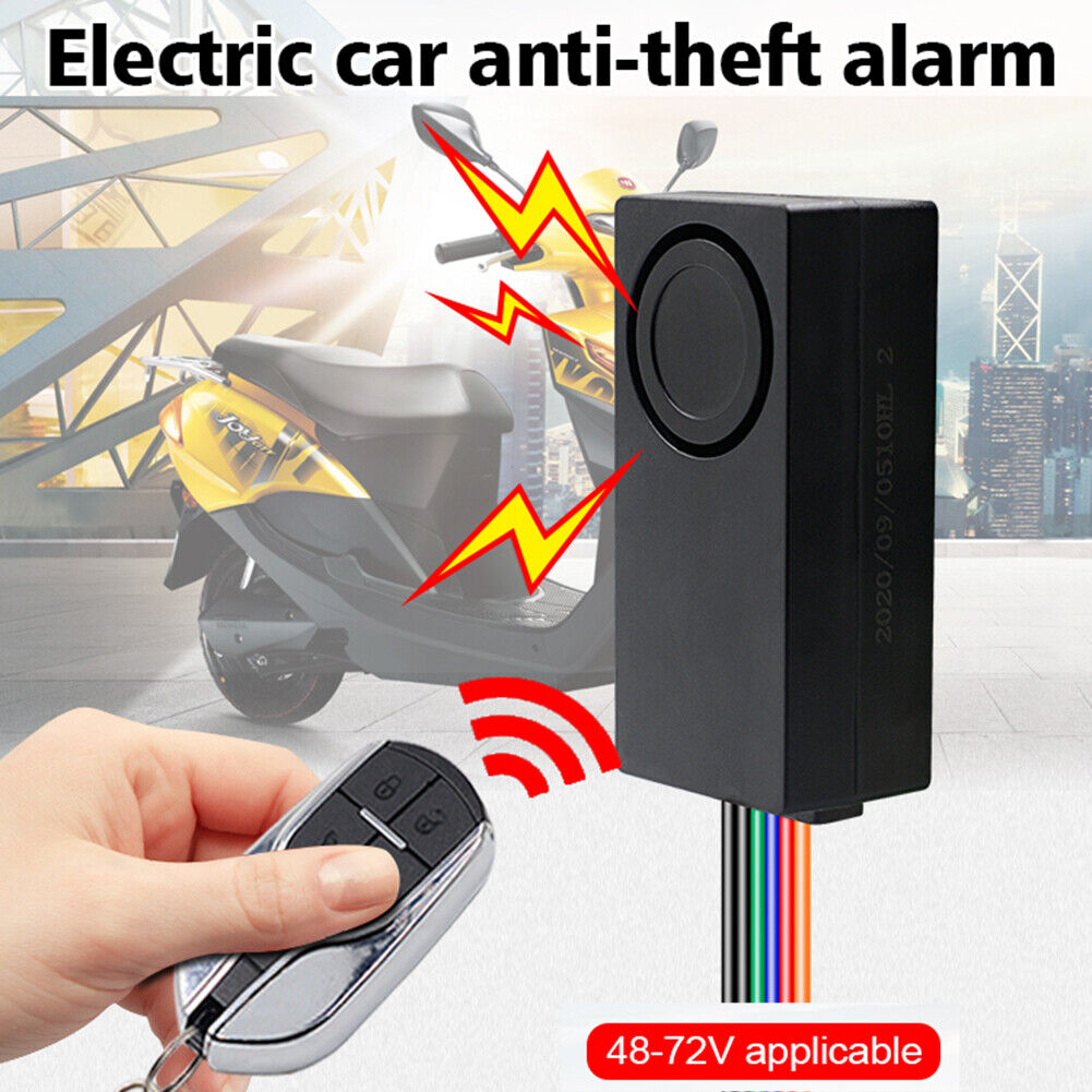 48-72V Electric Scooter Alarm Motorcycle Vehicle Anti-Theft Horn Loud Lock