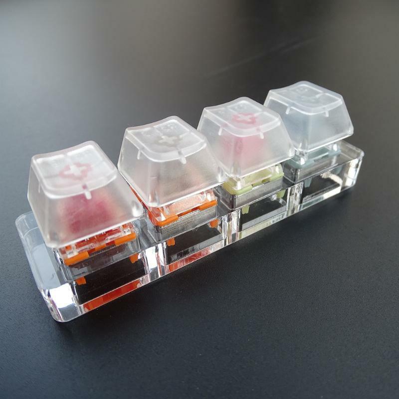 Mechanical Keyboard TTC Switch Tester 4Key Acrylic Base Transparent Blank Keycap