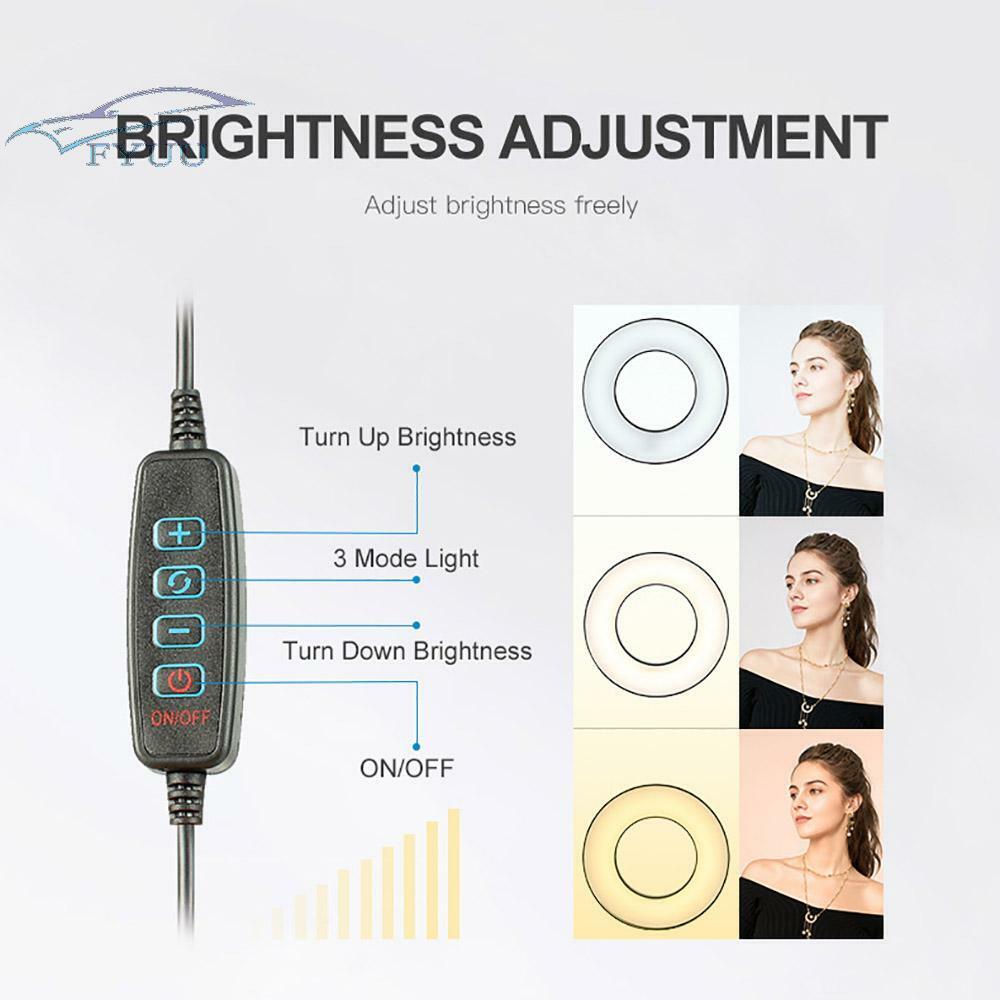 For Video Live Streaming Makeup Selfie 10 inch USB Plug Ring Light 3 Light Modes