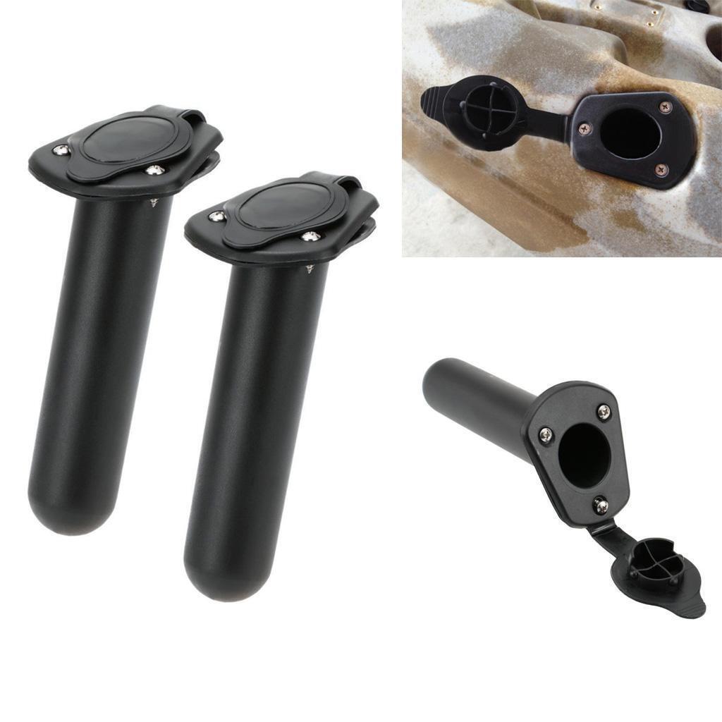 2Pcs Plastic ing Fishing Boat Rod Holder with Cap Cover Kayak Canoe Accessories