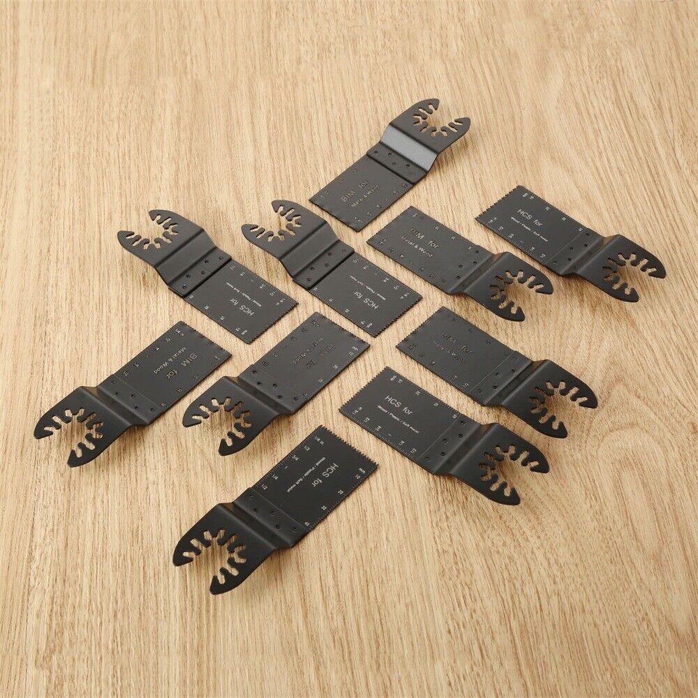 10pcs HCS Precision E-Cut Bi-metal Oscillating Multi Tool Cutter Kit Saw Blades
