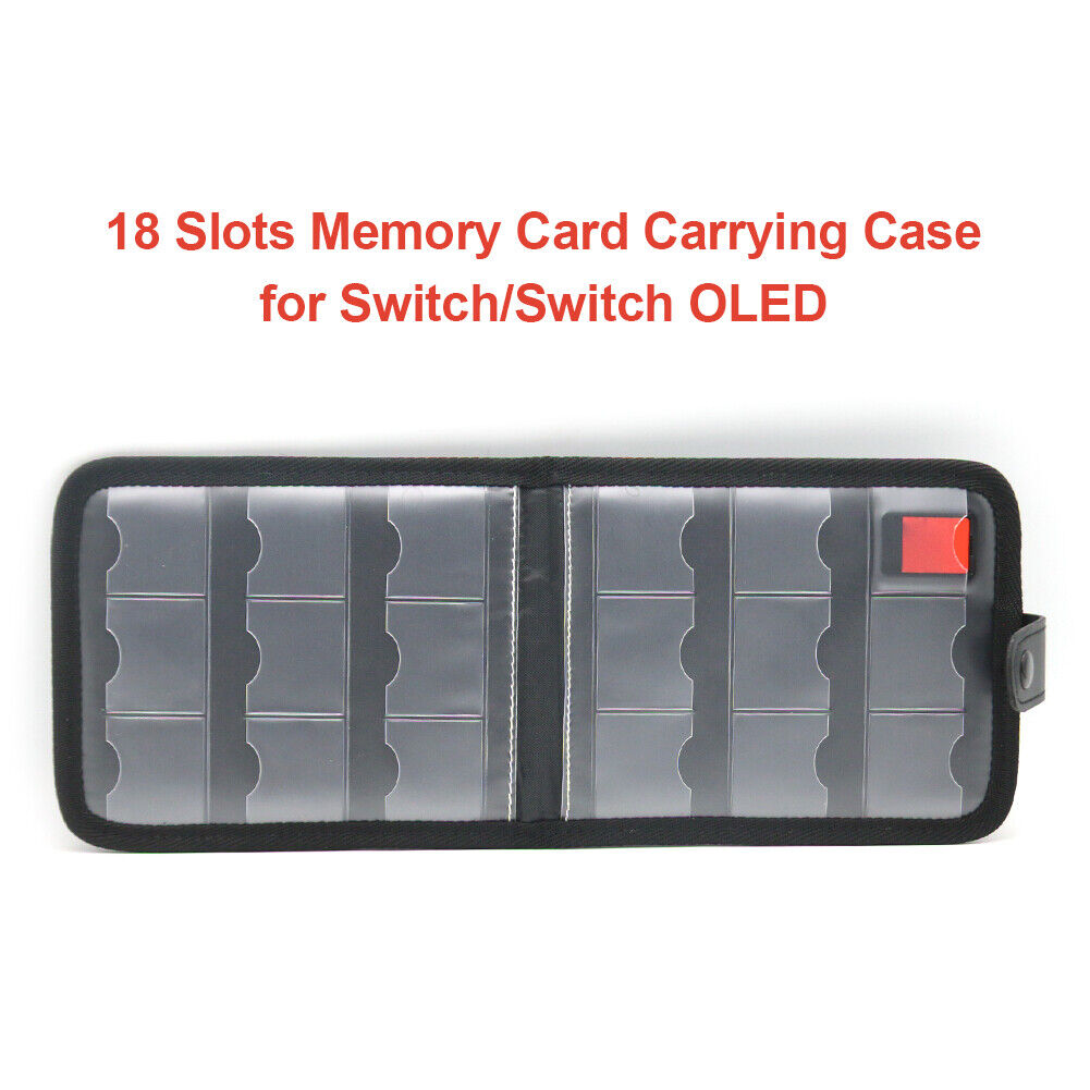 18 Slots Memory Card Carrying Case Protector Storage Wallet for Switch OLED