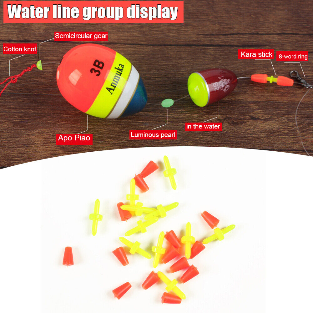 20x Rock Sea Fishing Anti Wind Bar Rod Bobber Float Stopper Fish Tackle (S)