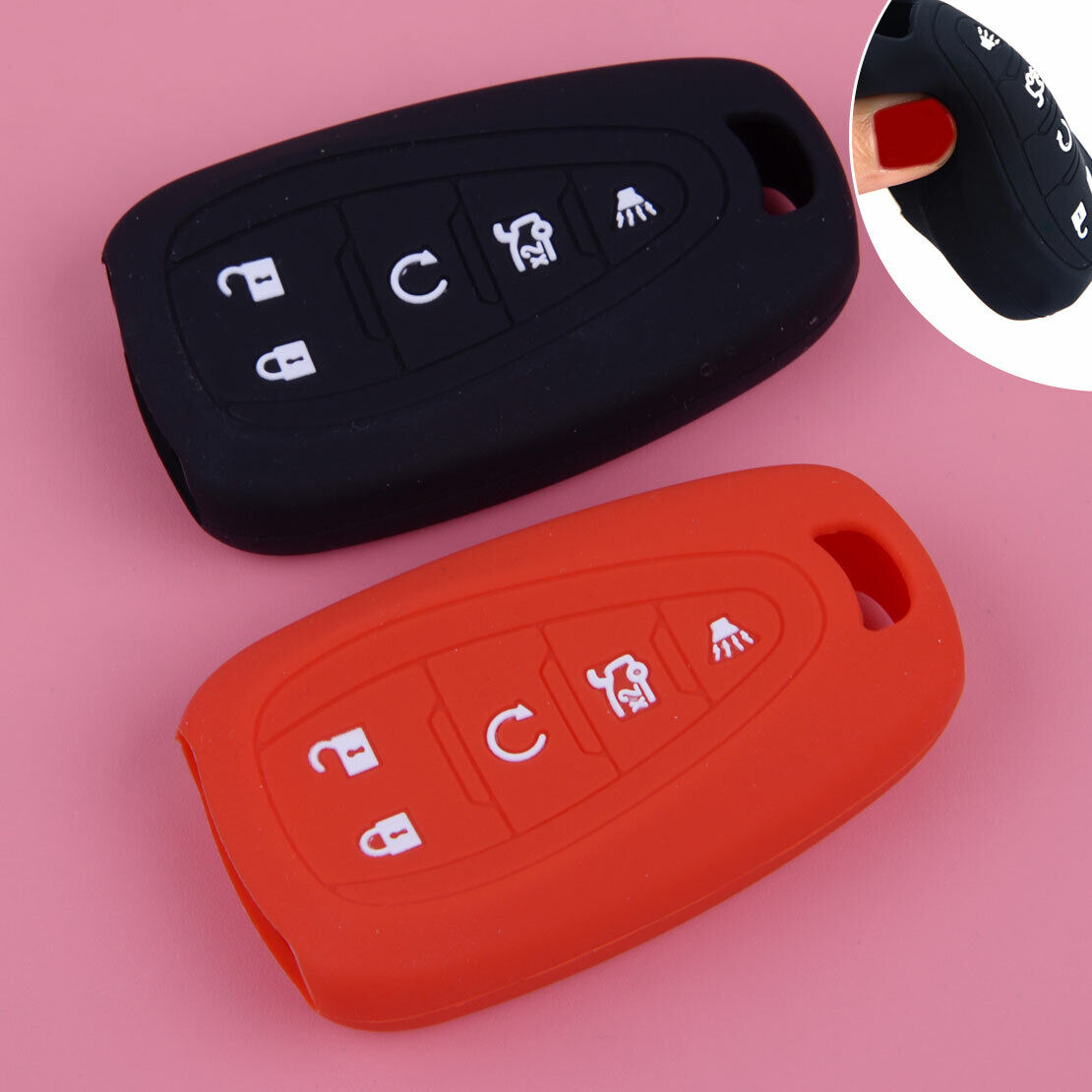 BLACK Silicone Remote Key Cover Case fit for Chevrolet Malibu Camaro Cruze 17 Li
