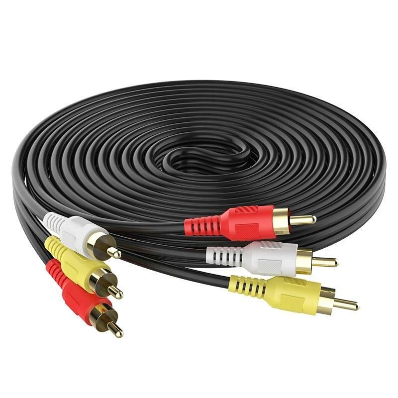 3.5mm to 3 RCA Male Plug AV Audio Video Stereo AUX Cable for TV Box Home Theater