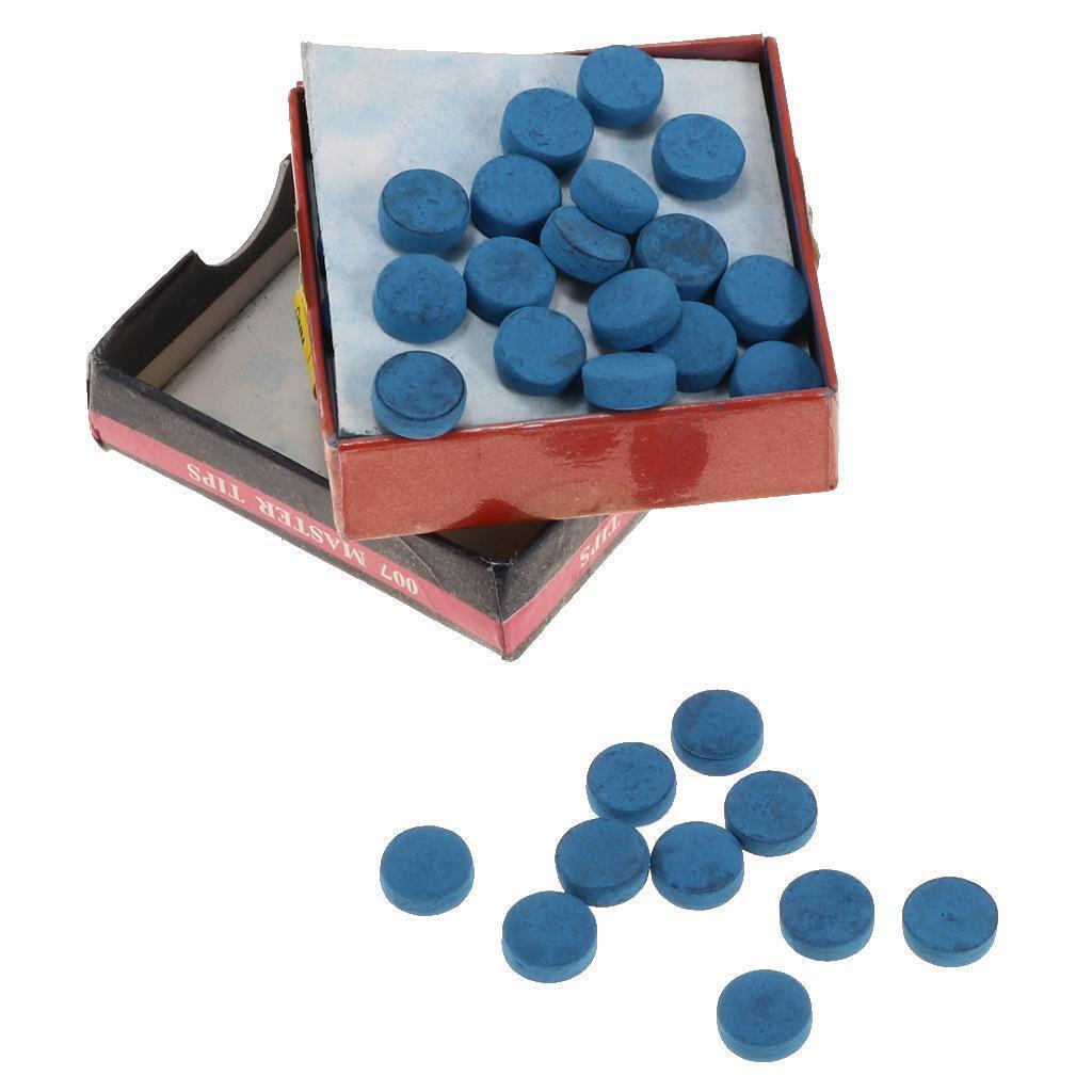 50Piece Billiard Pool Cue Tips Cue Pool Stick Replacement Tips with Box 9mm
