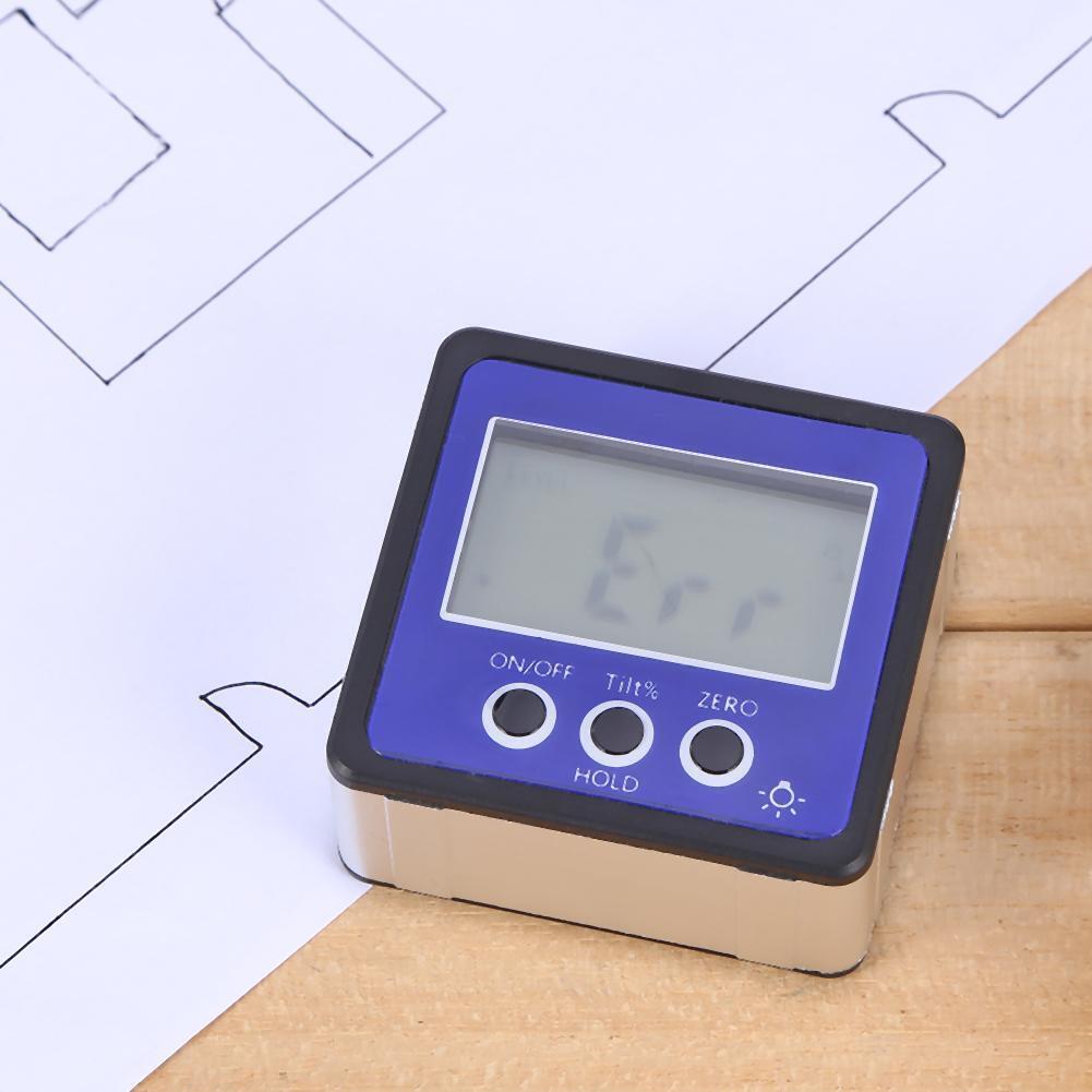 Magnetic Digital Protractor Inclinometer Level Box Angle Finder Box (Blue)