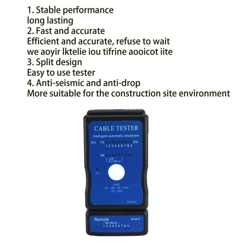 Multifunctional RJ45 Cable Testers Fast Testing without Wait Sturdy Cable Tester