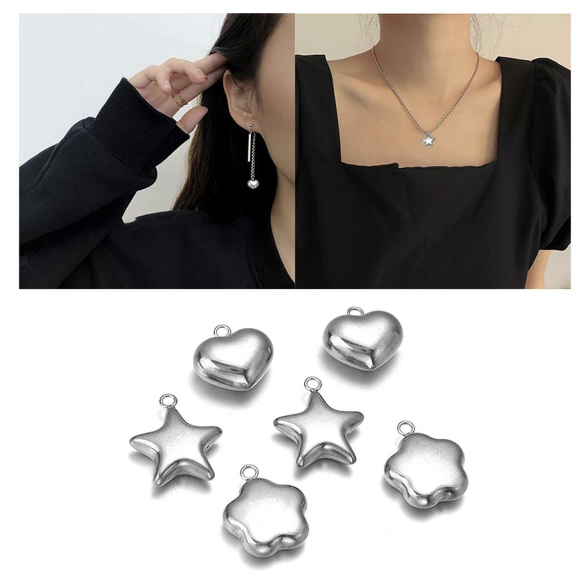 6 Pieces  Charms Pendants 304 Stainless Steel for Jewelry Making