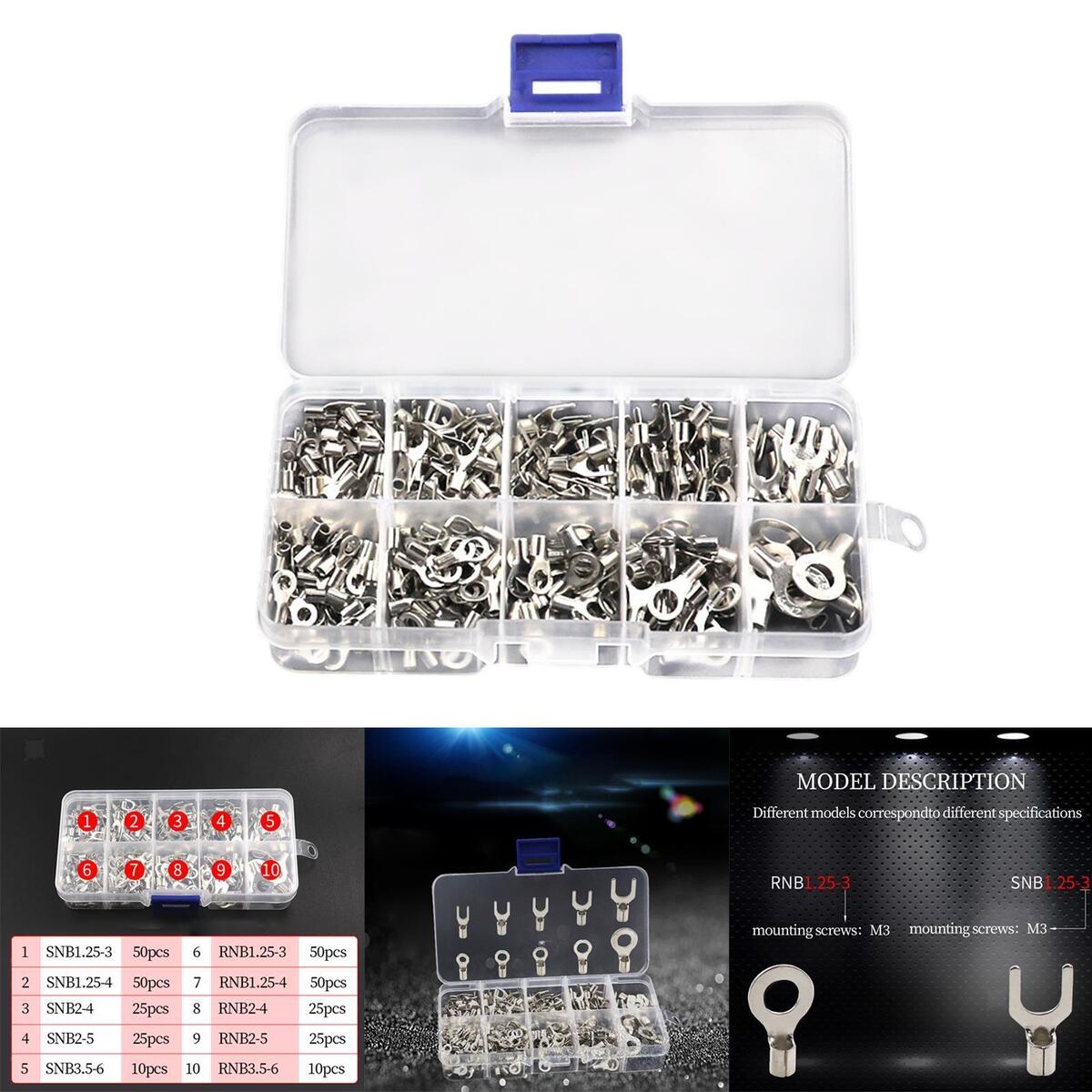Crimp Terminal Non Insulated Female Terminals Assortment Kit for Automotive