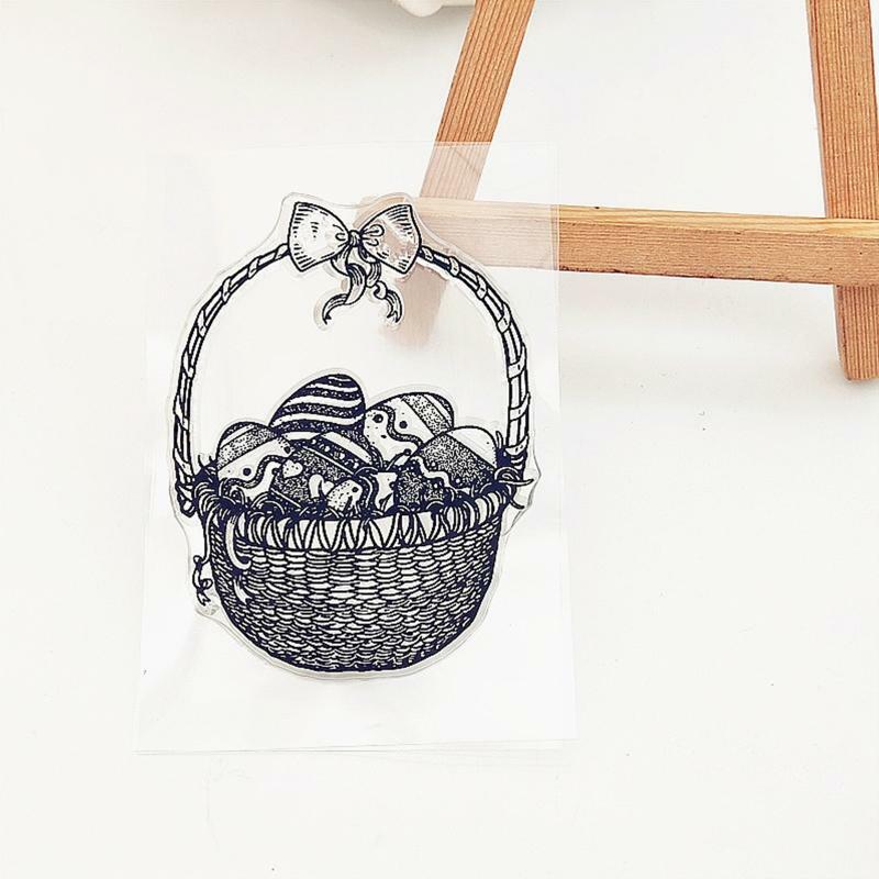 Easter Egg Basket Silicone Clear Stamp DIY Seal Scrapbook Embossing Photo Album