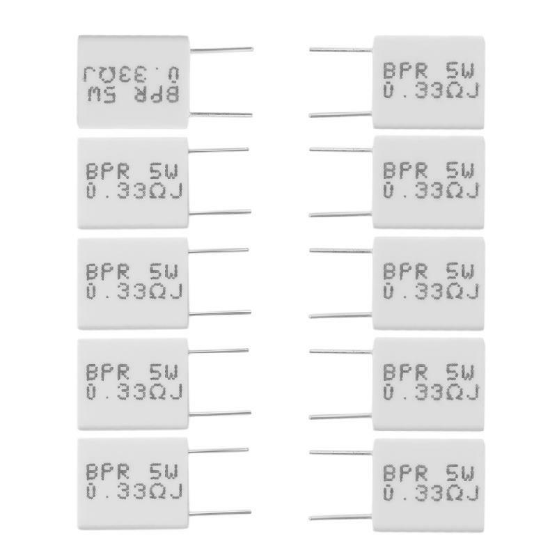 10 pcs 0.33R 5 W 5% Cement Resistor 0.33R 0.33Ohm Non-Inductive Resistor BPR56