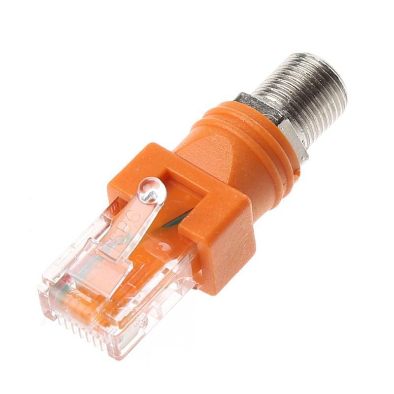 F Female to RJ45 Male Coaxial Barrel Coupler Adapter RJ45 to RF Connector Coax
