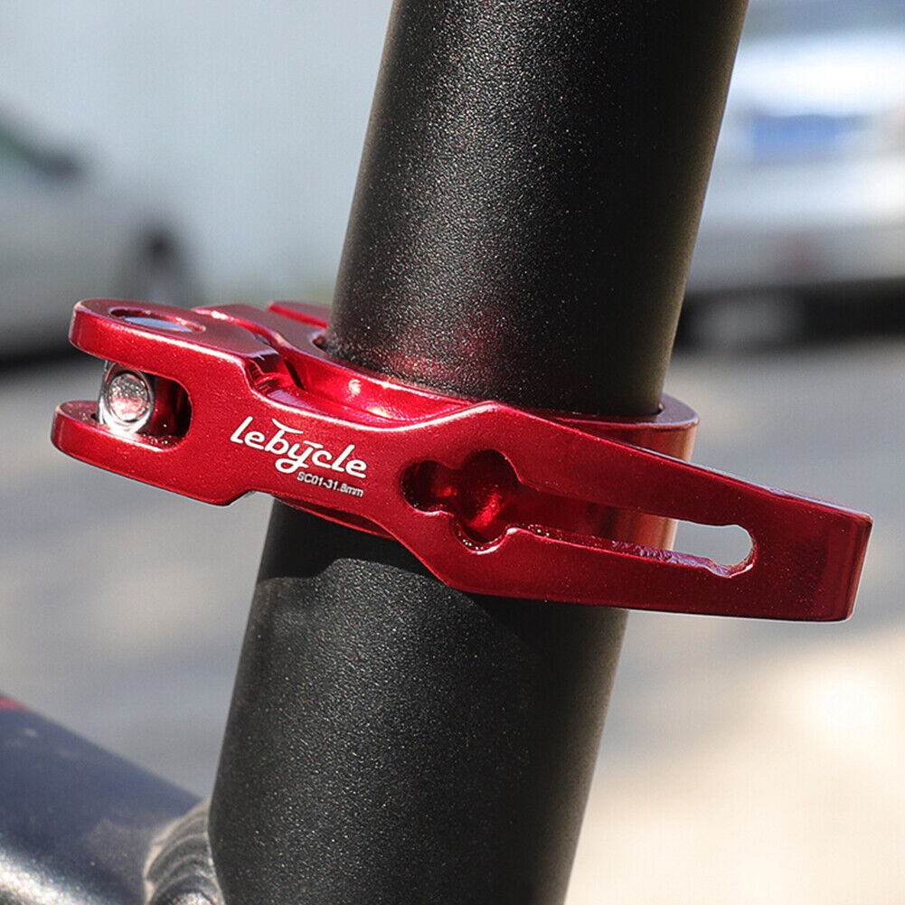 LEBYCLE MTB Bike Seatpost Clamp Road Bicycle Seat Tube Clip (Red 31.8mm)