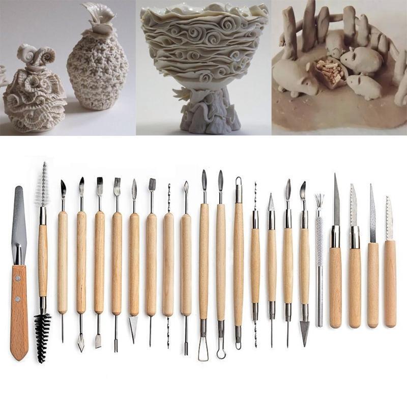 44pcs DIY Clay Sculpture Pottery Tool Carving Point Drill Pen Sculpting Scraer
