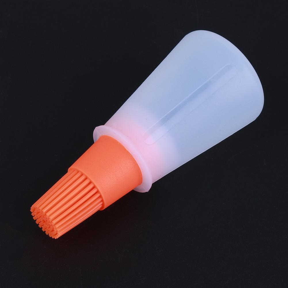 1pc Heat Resisting Silicone Grill Oil Bottle BBQ Basting Brush Tool(Orange)