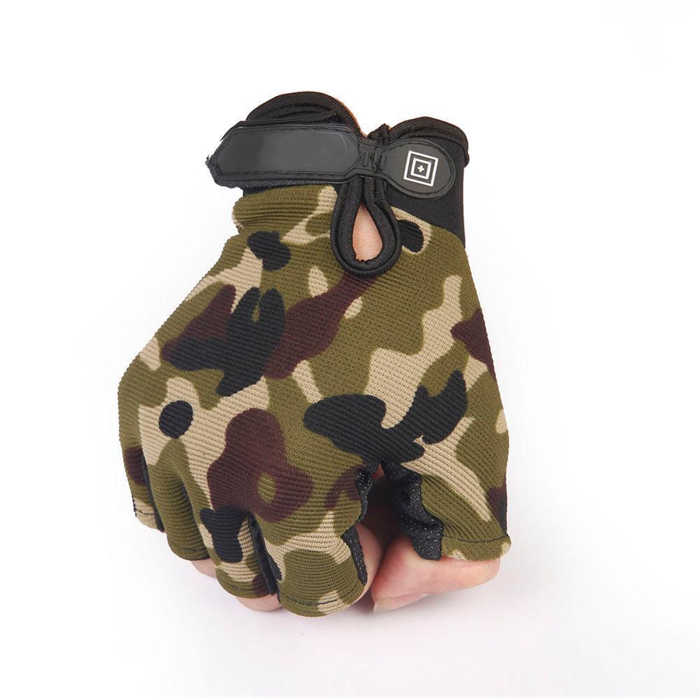 Men Anti Slip Tactics Fitness Sport Half Finger Gloves (Camouflage)