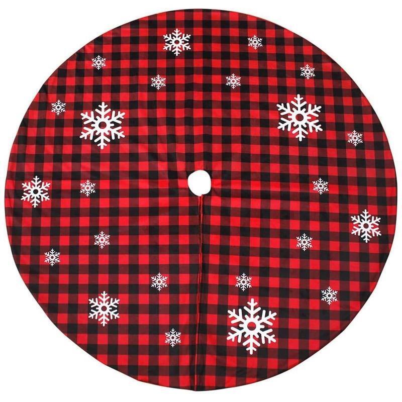 Christmas Tree Skirts For Summer xmas Tree Decoration Plaid Tree Skirt
