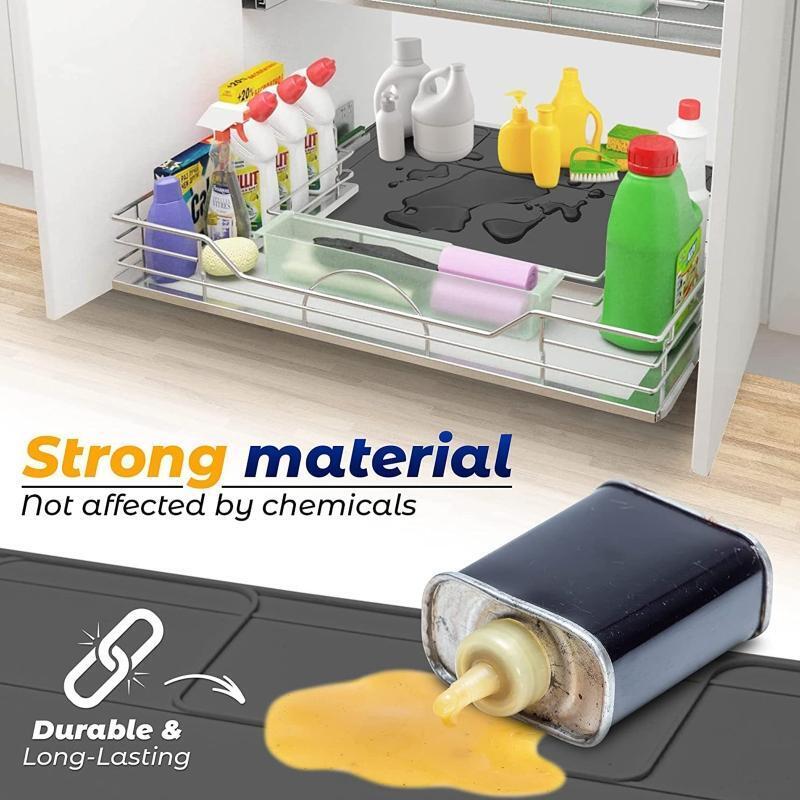 Mats Under Sink Bathroom Cabinet Mat Waterproof Cabinet Protector Drip Tray