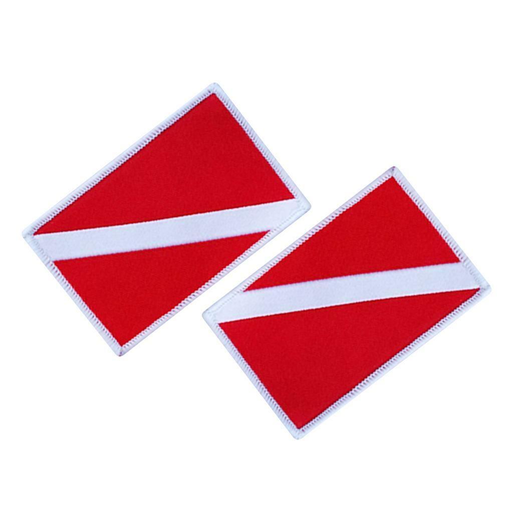 2pcs Dive Flag Patches Embroidered   Souvenir for Scuba Divers
