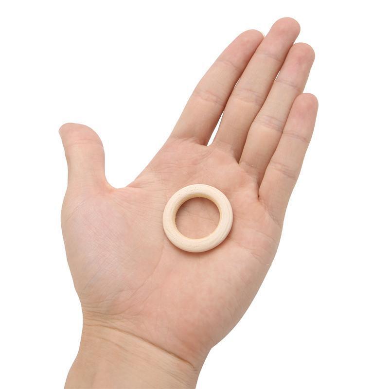 Wooden Beads Connectors DIY Circle Rings Baby Teether Shower for Jewelry Decor