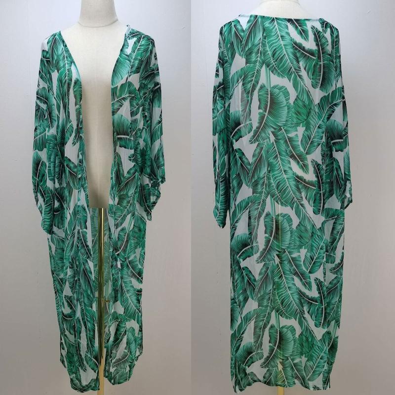 Fashion Women Chiffon Cardigan Flowy Beach Kimono Sun Protection Beach Cover Ups