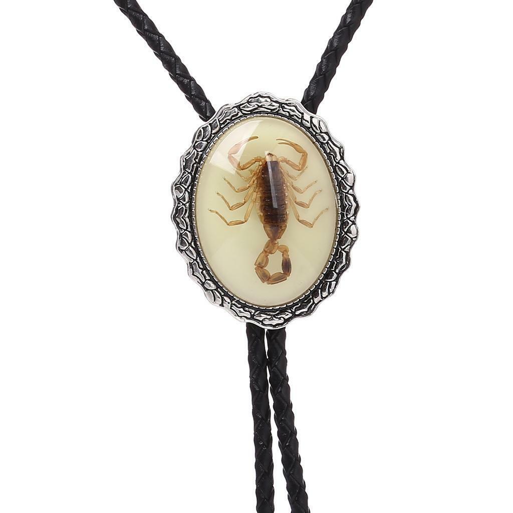 Night  Scorpion Leather  Tie Western Cowgirls Necklace