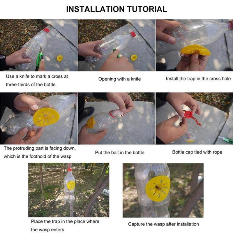 Plastic Bottle Flower Shape Bee Catcher 15Pcs ?Flying Insect Wasp Killer Trap