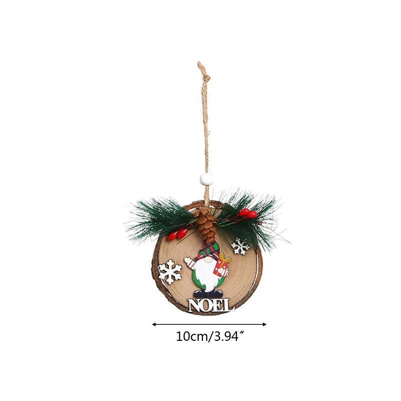 Christmas Festival Tree Ornament Set of 4 Slices Tree Hanging Embellishment