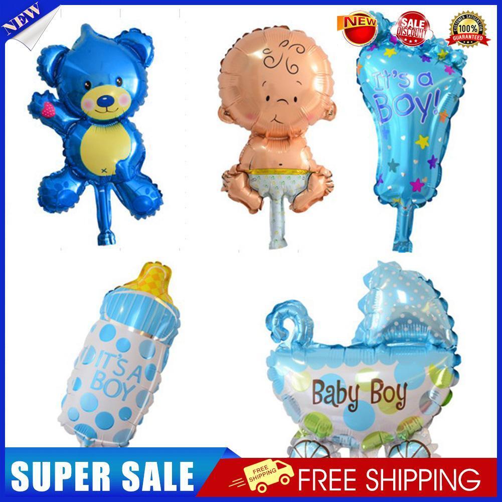 5pcs Mini Balloon Set Baby Boy Girl Foil Balloon Birthday Party Decor(Boy)