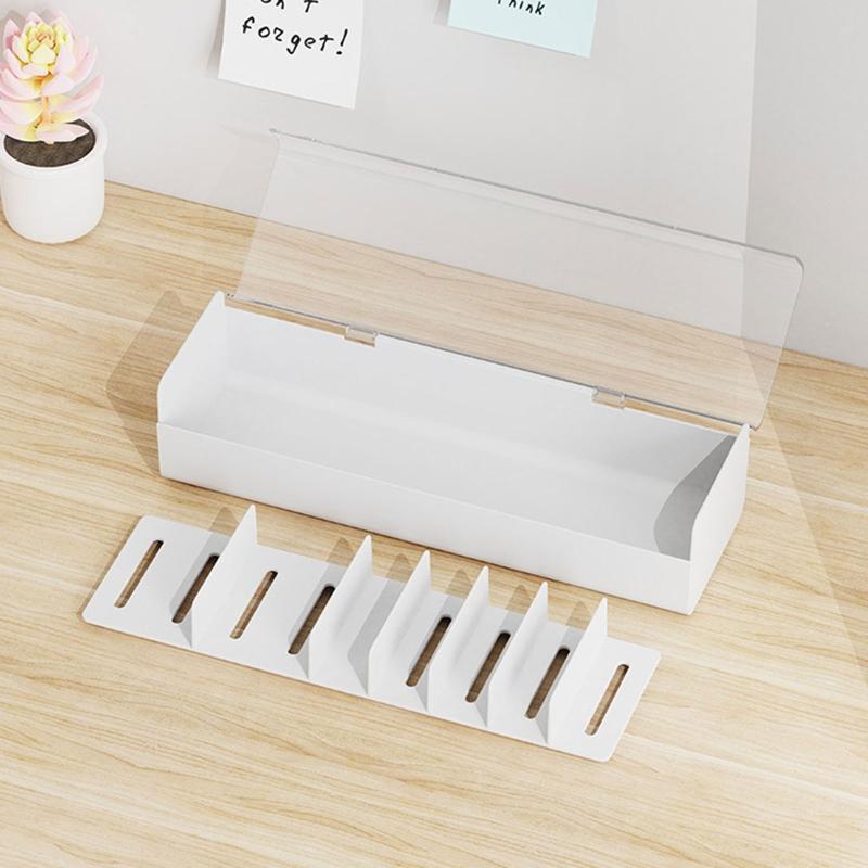Charge Cable Storage Box with Transparent Lid Plastic Earphone USB SD Card