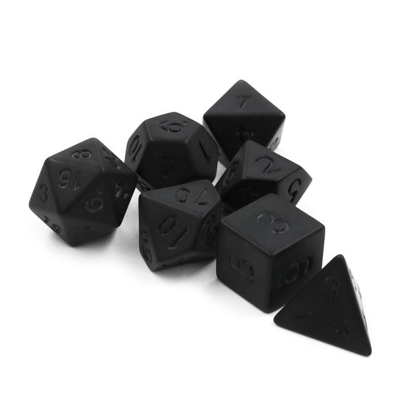 7Pcs Acrylic Multi-faceted Dice Set Digital Number Cubes Various Shapes Dices