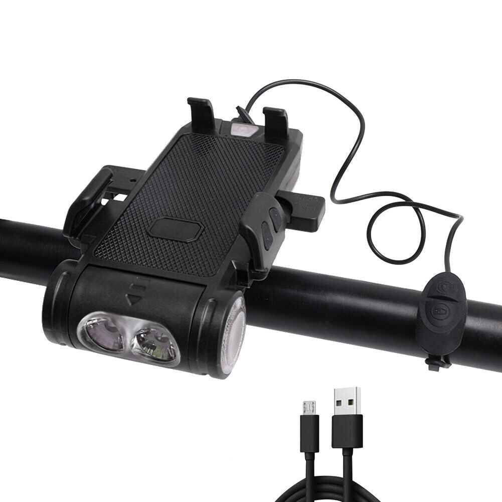 T6 LED Bicycle Light 500LM USB Bike Front Flashlight Phone Holder (3500mAh)