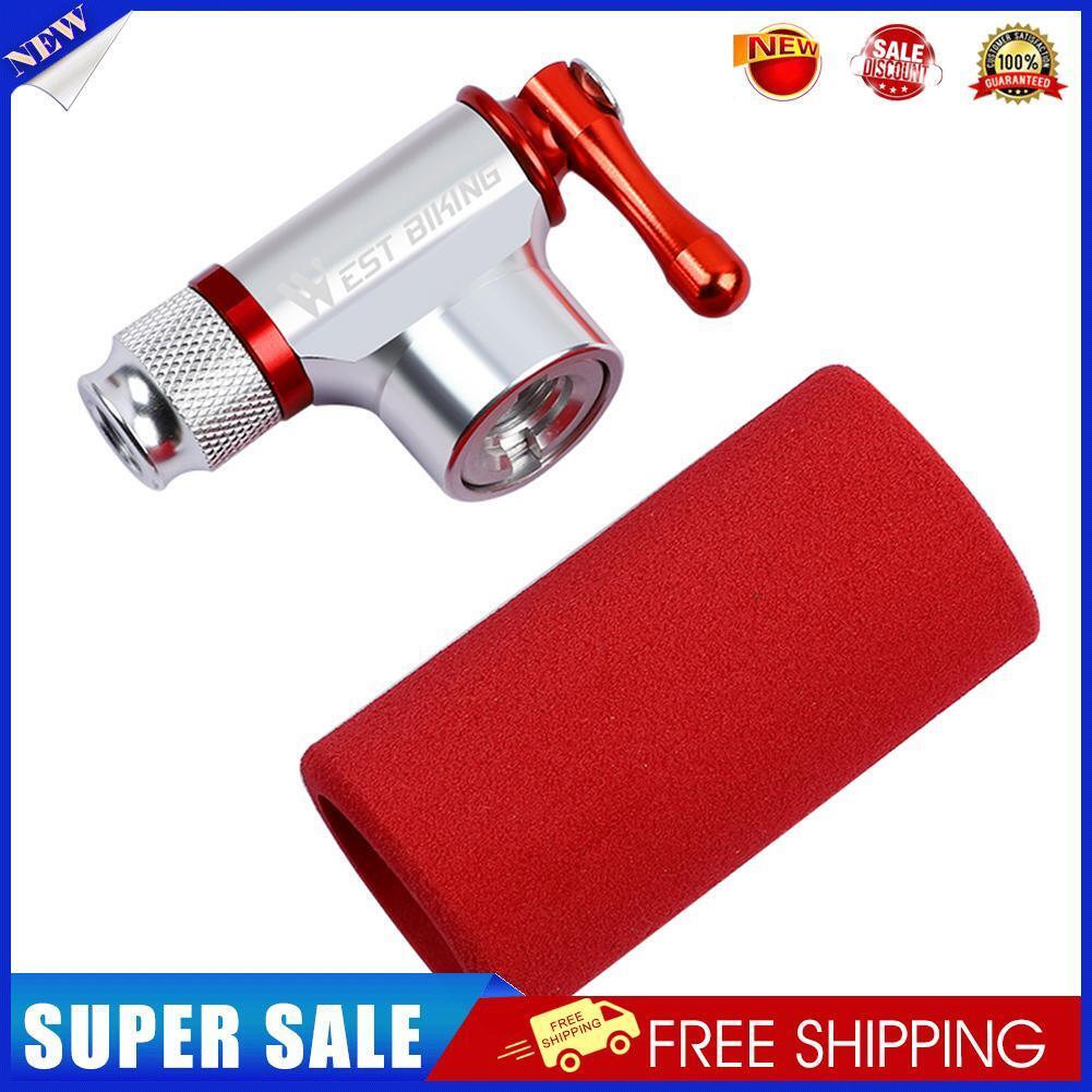 WEST BIKING Mini Bicycle Pump Aluminum MTB Bike CO2 Inflator for Basketball