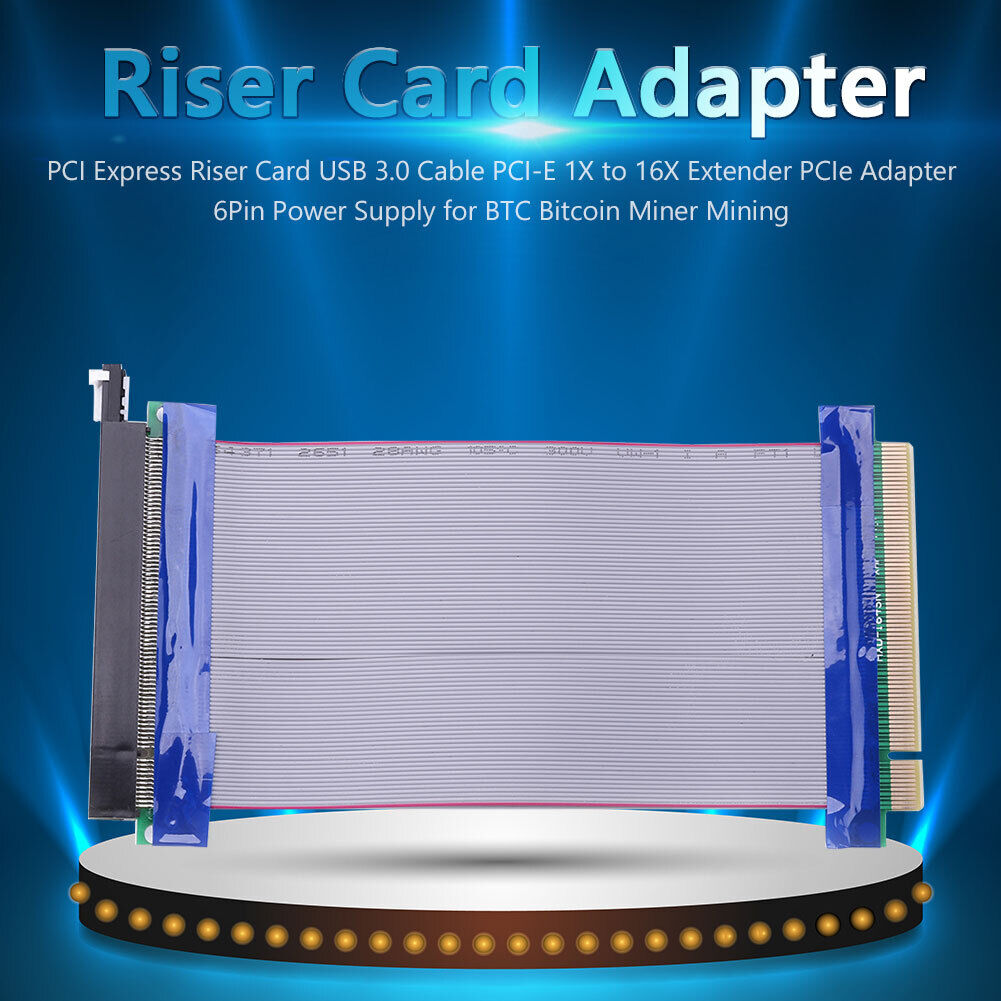 PCIE X16 PCI Express Riser Extender Card Adapter Extension Power Cord Cable