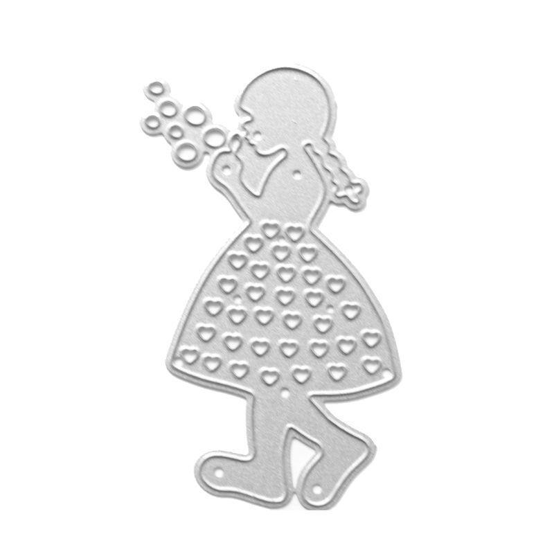 Little Girl Blowing Bubbles DIY Handicrafts Cutting Dies Metal Cutting Stencils