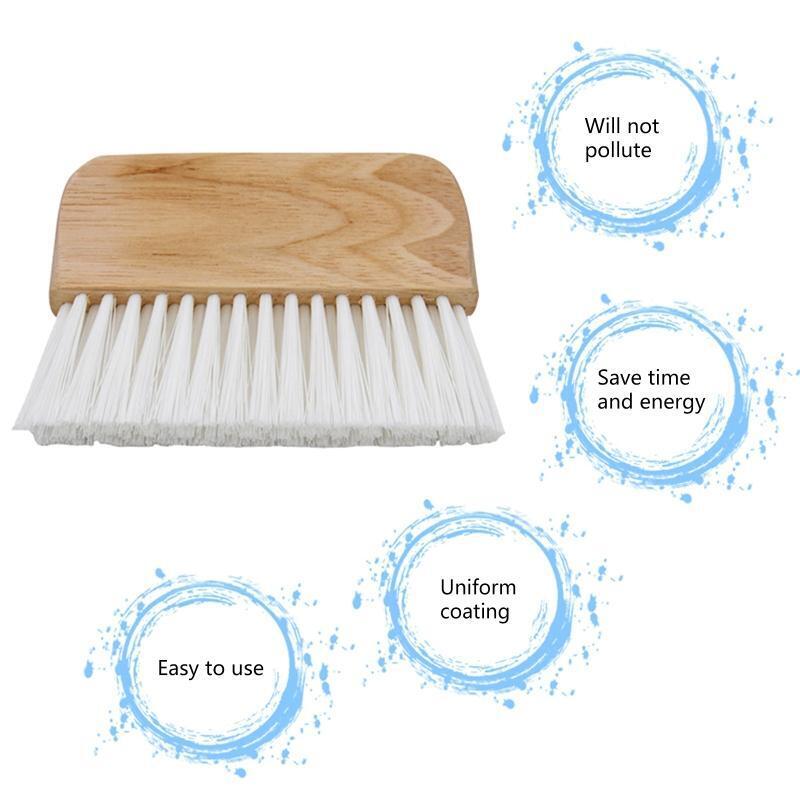 Art Brush with Wooden Handle Portable Watercolor Brush Flat Brush for Wood Wall