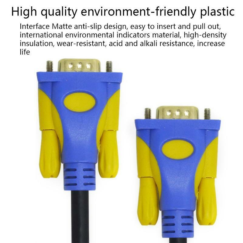 3+9 Male to Male 15 Pin Support 1080P SVGA Computer Monitor Cord Flat Adapter