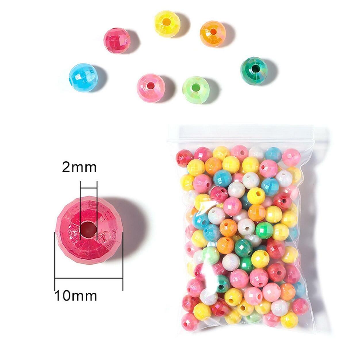 500 Pieces Plastic Spacer Loose  Bracelet Jewelry Making 10mm Charms