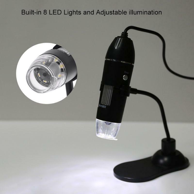 1000x Digital Magnification with Adjustable Stand 8 LED Compatible with Windows
