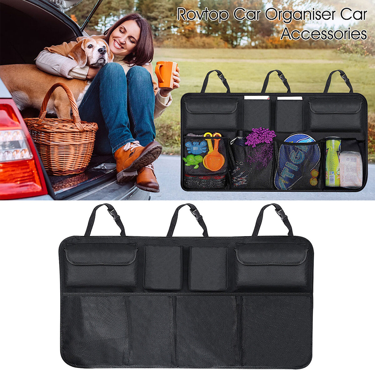 Car Trunk Hanging Organizer & Storage Bag Foldable Large Capacity Pouch