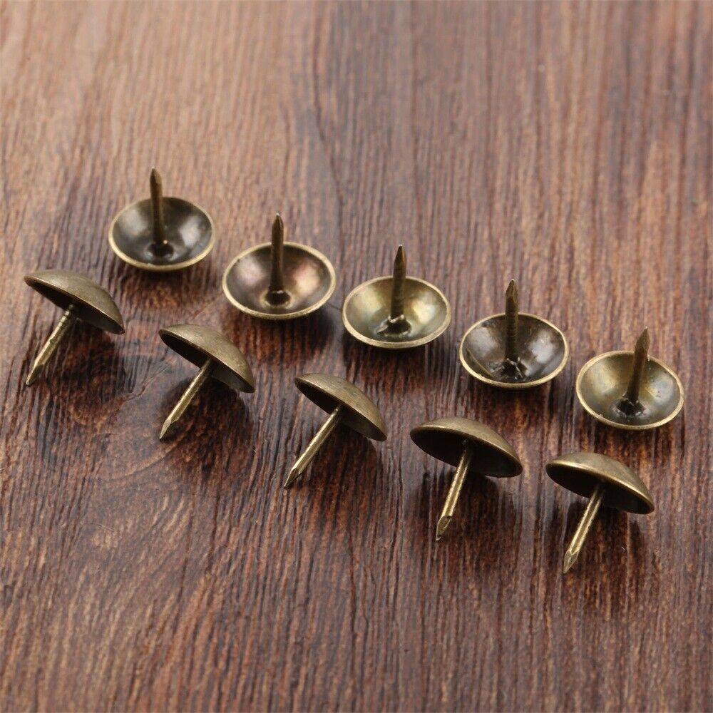 100x Upholstery Nails Tacks Studs Wood Jewelry Box Decor Furniture Hardware 11mm