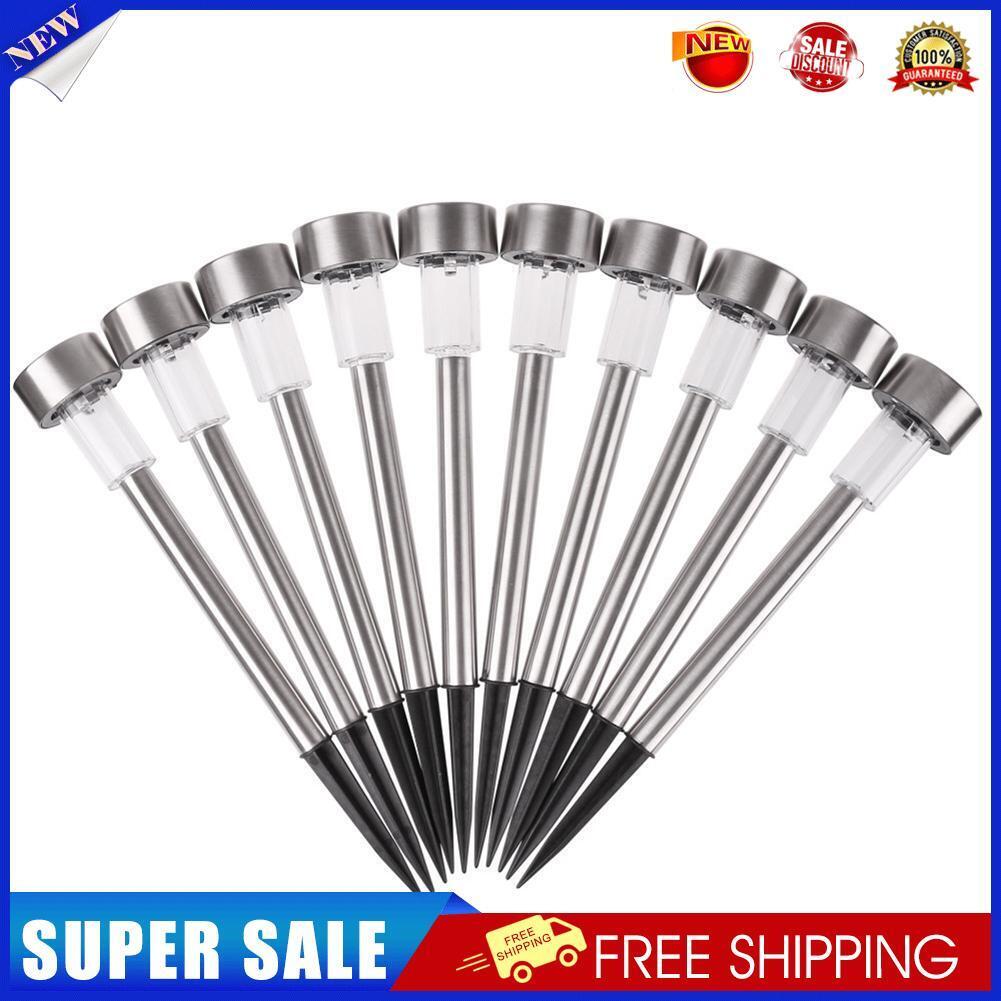 10x LED Solar Lawn Lamp Garden Pathway Yard Bollard Light (White Light)