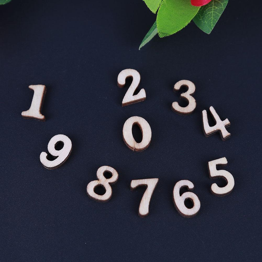 100pcs DIY Log Color Mixed Numbers Wood Chips Cardmaking Scrapbooking