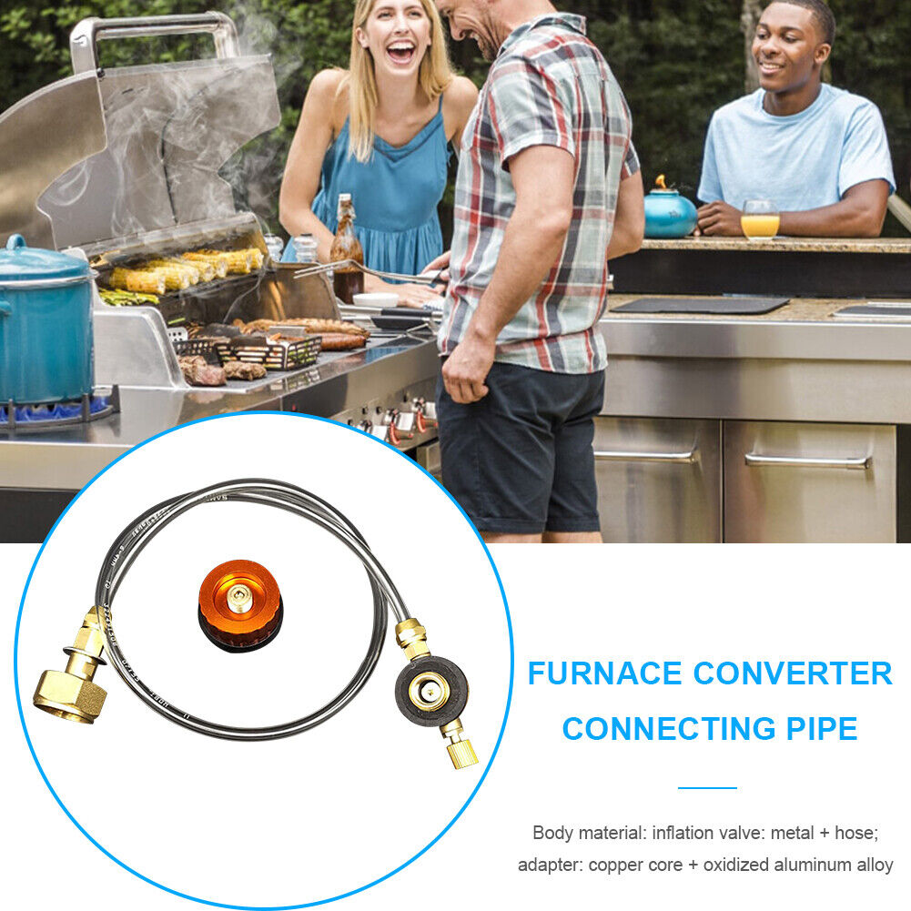 Outdoor Camping Gas Stove Refill Adapter for Long Flat Cylinder Tank (B)