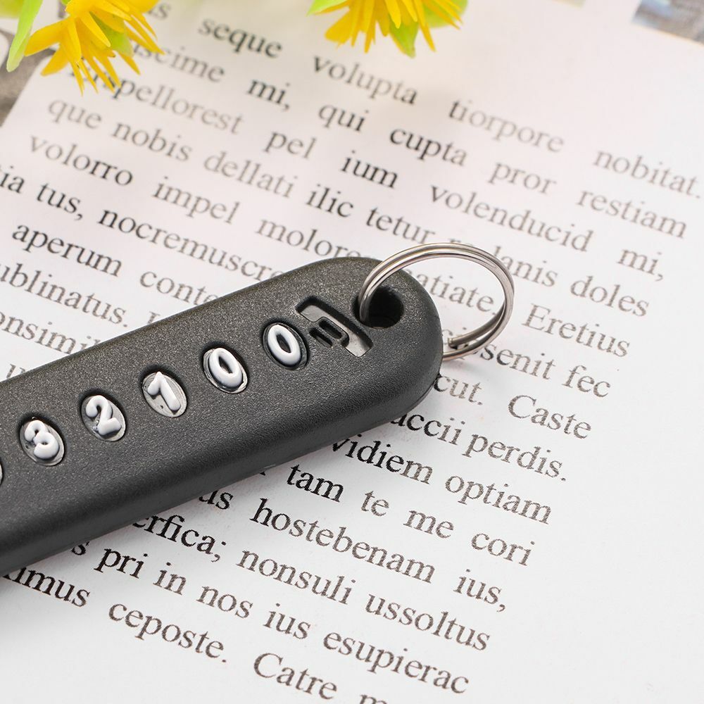 Creative with Phone Number Plate Key Chain Pendant DIY Anti-lost Keychain Car