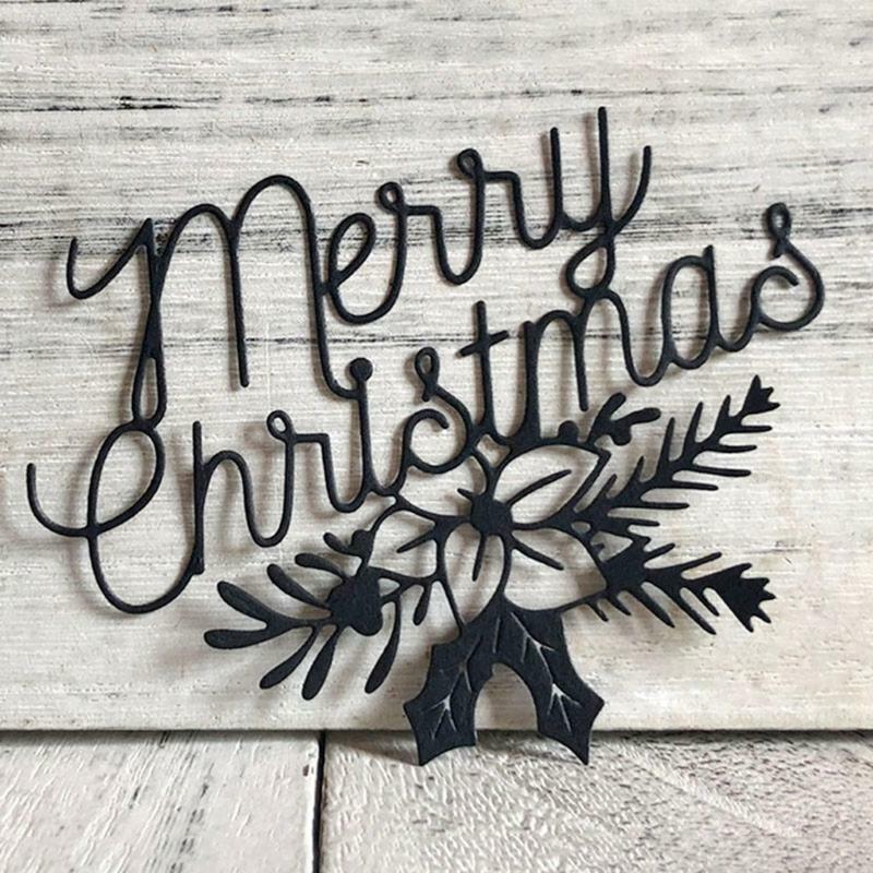 Merry Christmas Flower Metal Cutting Dies Stencil DIY Scrapbook Album Paper Card